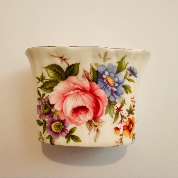 Aynsley Other - Aynsley | Decor | Pink Blue Floral Sugar Packet/Cotton Swab Holder
